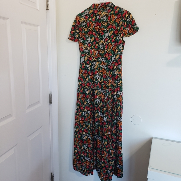 Zara Floral Printed Long Maxi Shirt Dress - Picture 7 of 10
